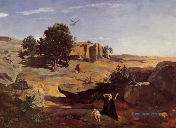  baptiste - Hagar in der Wüste plein Luft Romantik Jean Baptiste Camille Corot